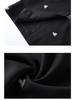 Elegant Heart Print Black Midi Skirt for Women - 2026 Spring/Autumn Trendy Age-Defying Straight Suit Style