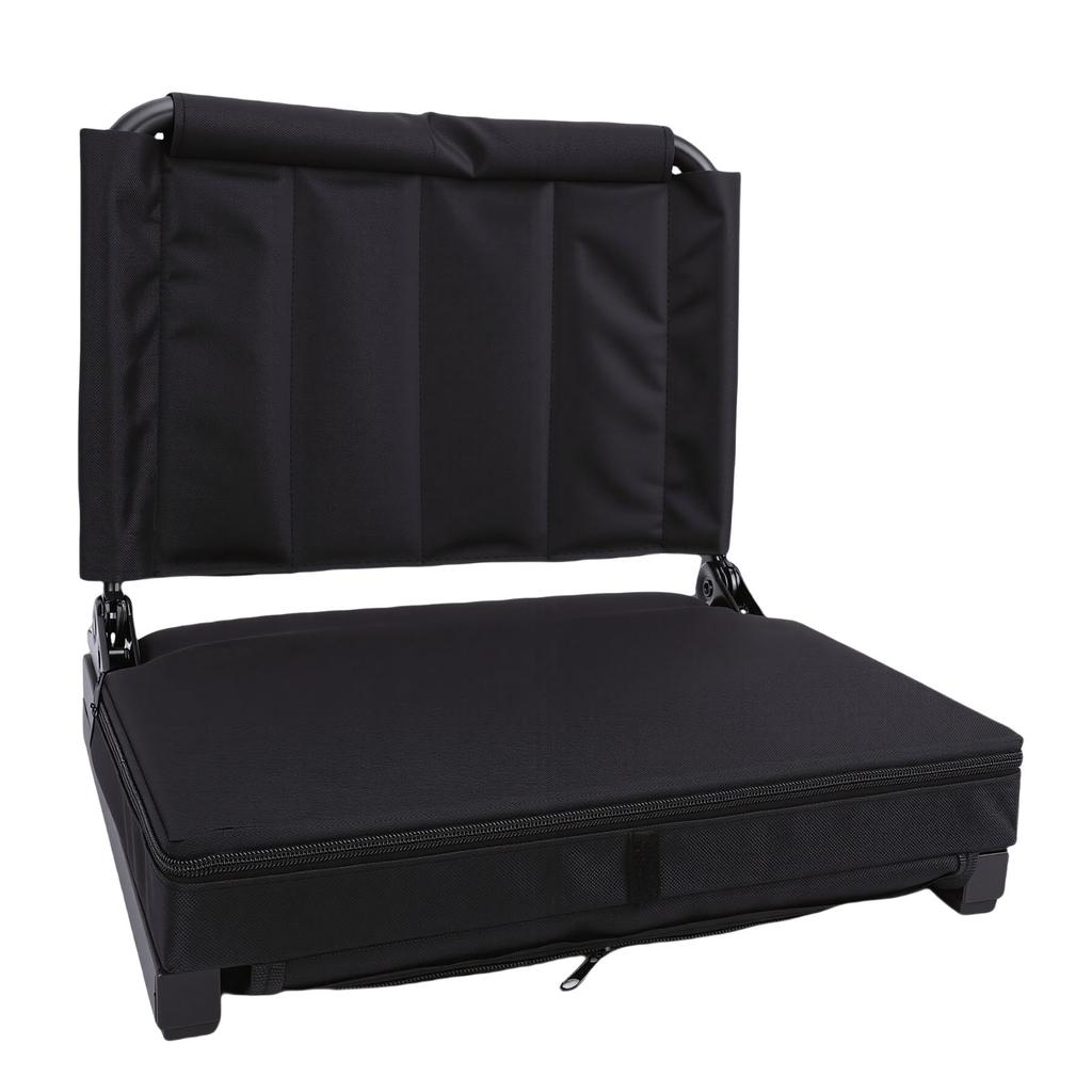  , foldable, portable stadium seat with ergonomic lumbar support, 5   angles, quick folding, carrying strap, iron and