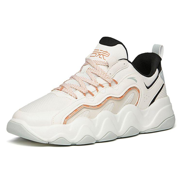 Anta Afterwave 1.0 Lifestyle Series Synthetic Leather Fabric Non-Slip Wear-Resistant Increased Height Low-Top Dad Shoes Women Shoes 122148068-3