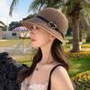 Fashion Wide Brim Straw Bucket Hat Breathable Lightweight Sun Hat Uv Protection Beach Hat Outdoor