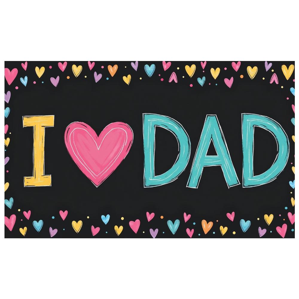 Colorful Hearts Father's Day Banner Decorative Pattern Father's Day Decoration Vibrant Colors Heart Design Heart Design Banner