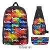 Cook Backpack Student School Bag Lightweight Polyester Backpack Three-Piece Set