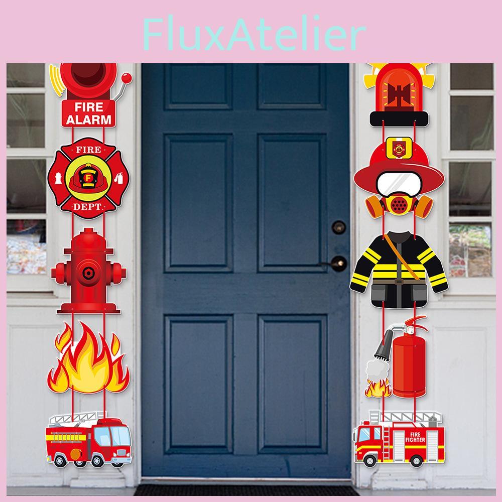 Fire Protection Cartoon Theme Birthday Party Decor Door Hanging For Event Kids