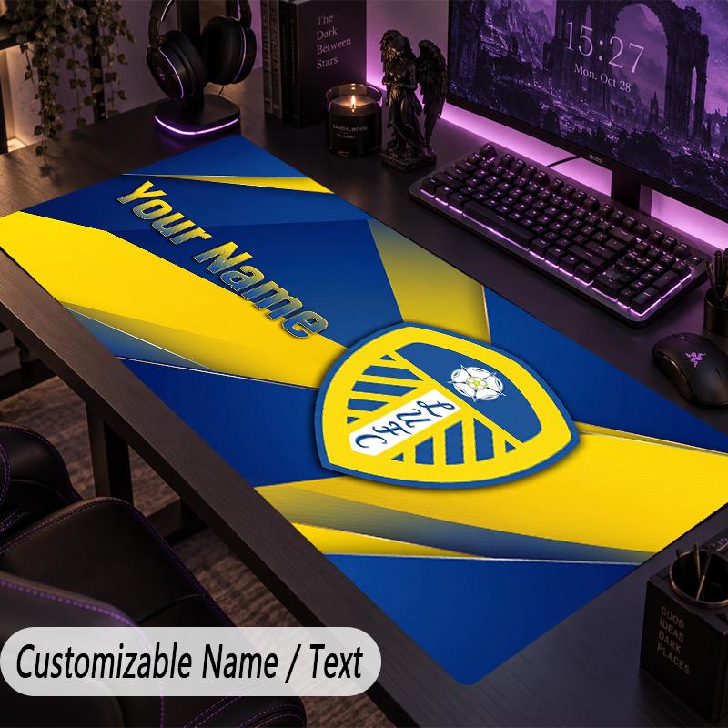 Large Mouse PadLeeds United Custom Name Text Personalized Desk Mat Non Slip Gaming Pad
