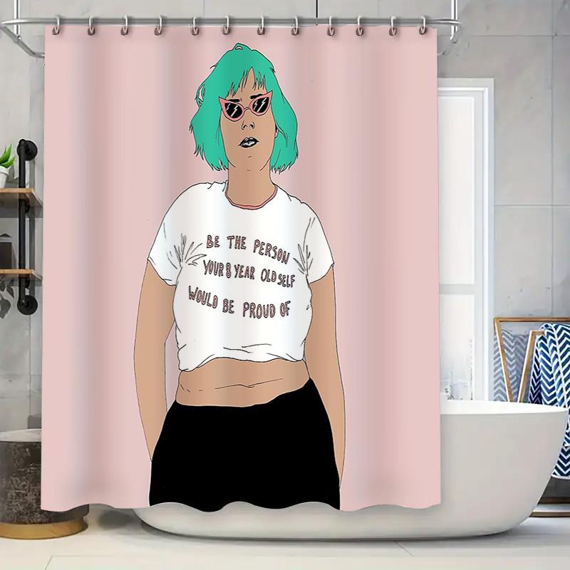 

Unique Bathroom Decor Shower Curtain Modern Abstract Portrait Art Minimalist Home Decor Trendy Shower Liner Aesthetic Room Desig W60H190(CM)-1 Pcs