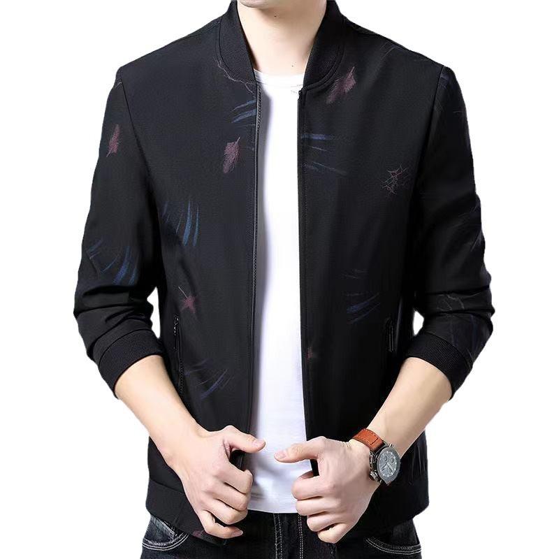 Весенняя новая куртка кленовый лист свободный горячего тиснения мужское пальто воротник — фото 3