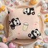Lovely Panda Pillow Case Short Plush Double-Sided Printing Home Machine Washable In Warm Winter Cushion Cover