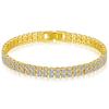 2026 Chain European and American Double-row Tennis Chain Bracelet Men's and Women's Fashion Three-row Full Diamond Jewelry