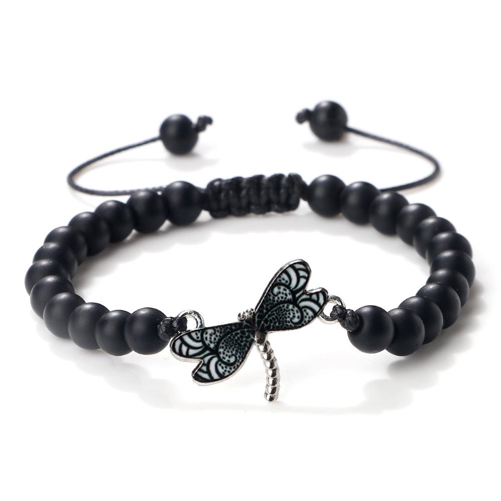 Dragonfly Water Touch Adjustable Blue Turquoise Beaded Bracelet