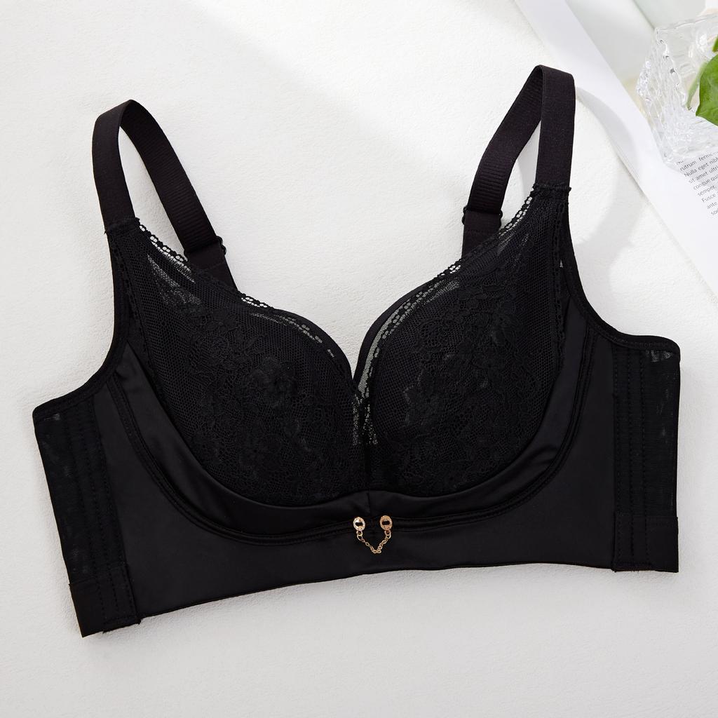  Ice Cream Thin Cup Underwear Women's BC Cup Closed Breast Adjustment Bra Non-magnetic Gathering Anti-sagging