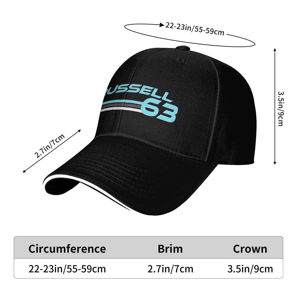 George Russell 63 Baseball Cap  Outdoor Sports Dropshipping Hip Hop Hats Female Male Trendy Custom Diy Snapback Cap