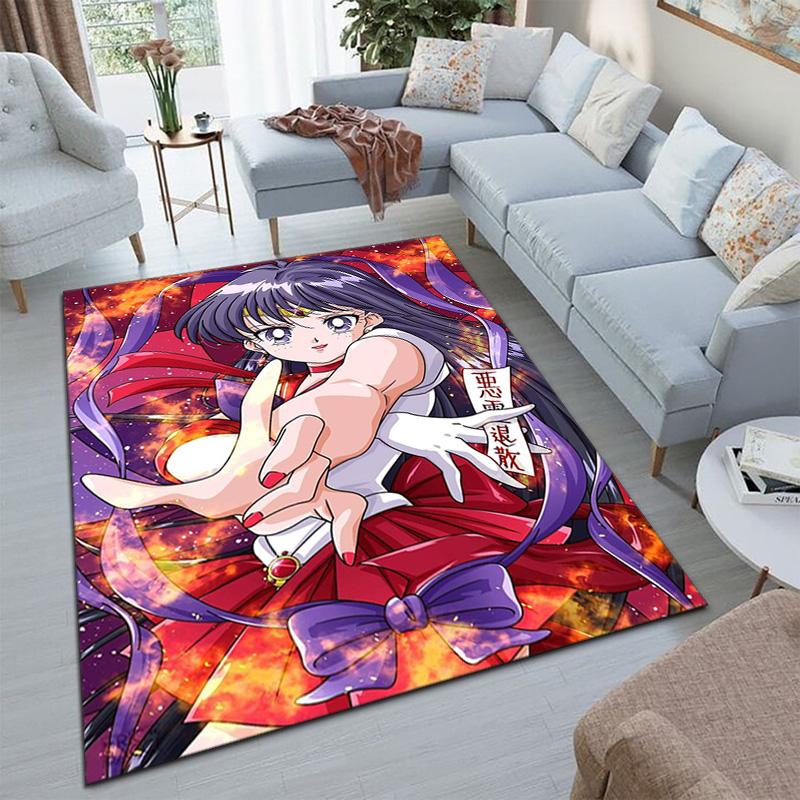 Cute cartoon theme Sailor Moon Tsukino Usagi cartoon rug Multifunctional household anti-slip decorative door mat, outdoor floor mat, and carpet Y14