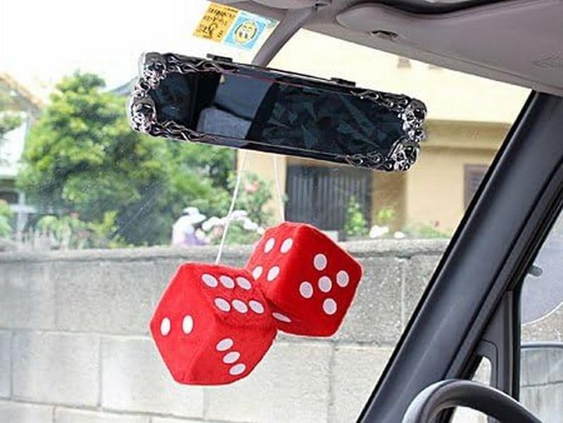 New Hanging Fuzzy Dice Red CA-FD003RDWH-MON