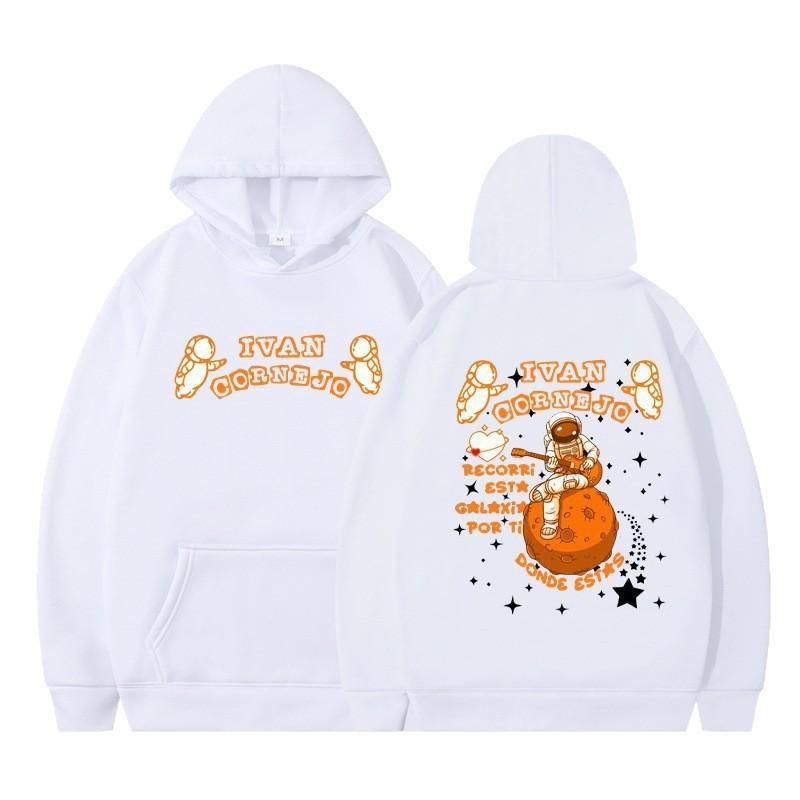 Unisex Hooded Sweatshirt With Astronaut Print Loose Fit Casual Sportswear Men Women Teens
