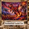 Dinosaur (644) Theme Personalized Tapestry Custom Name Text Wall Hanging Tapestry Home Background Decoration