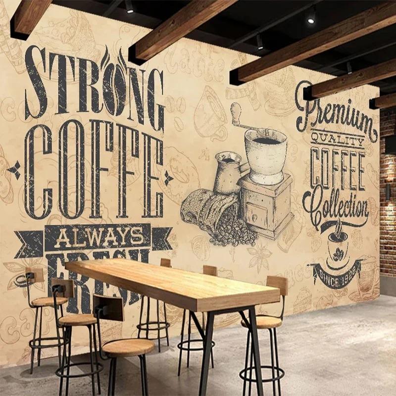 Custom Mural Wallpaper European Style Retro Nostalgic Coffee Shop Restaurant Background Wall Decor Papel De Parede 3D Wallpapers
