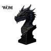 Mystical Dragon Home Decor 3D Printed Ancient Bust Sculpture, Realistic Scales & Spikes, One-piece Molding with Multiple Colors, Compact Ornament for