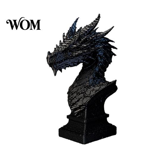 Mystical Dragon Home Decor 3D Printed Ancient Bust Sculpture, Realistic Scales & Spikes, One-piece Molding with Multiple Colors, Compact Ornament for
