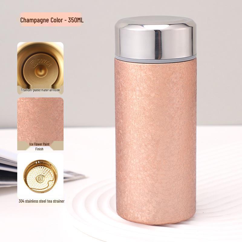 Titanium-Coated Lightweight Luxury Insulated Cup: Portable, Leak-Proof, Pocket Size with Tea-Water Separation