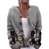2026 Foreign Trade New 3D Digital Printing Cardigan Knitted Jacket Women's Clothing Early Spring and Autumn Factory Wholesale