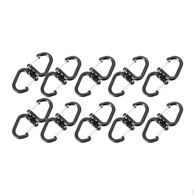 10 Pack S Hooks for Backpacking And Camping with Snap