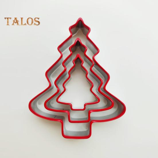3Pcs Biscuit Mold Durable Stainless Steel Christmas Tree Star Shaped Cookie Cutter for Festive Holiday