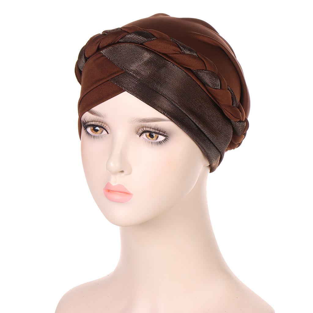 Multicolor Lurex Stitch Milk Silk Braid Headscarf Hat