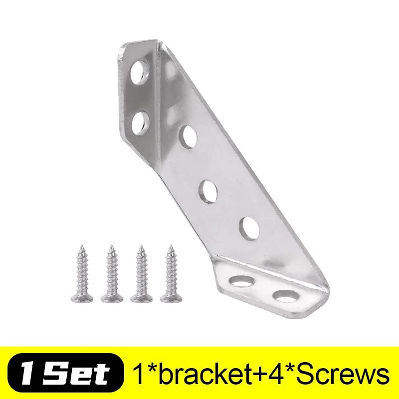 Universal Stainless Steel Corner Brackets Furniture Angle Shelf Corner Connector with Screws Cabinet Support Fixing Frame Brace
