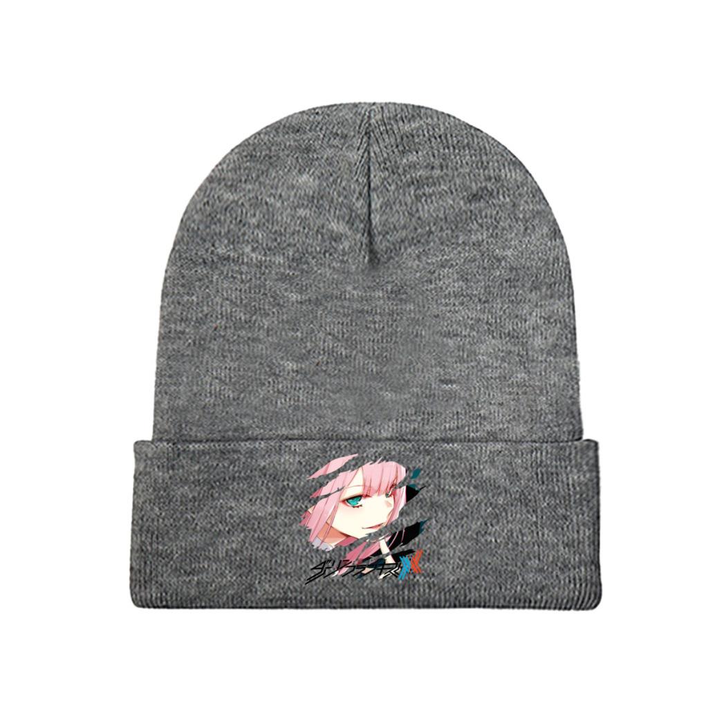Darling in The Franxx Zero Two Movie Strickmützen Damen Unisex Beanies Wintermützen Hip Hop Cap