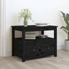 Vidaxl Stolik Kawowy, Czarny, 71X49X55 Cm, Lite Drewno Sosnowe