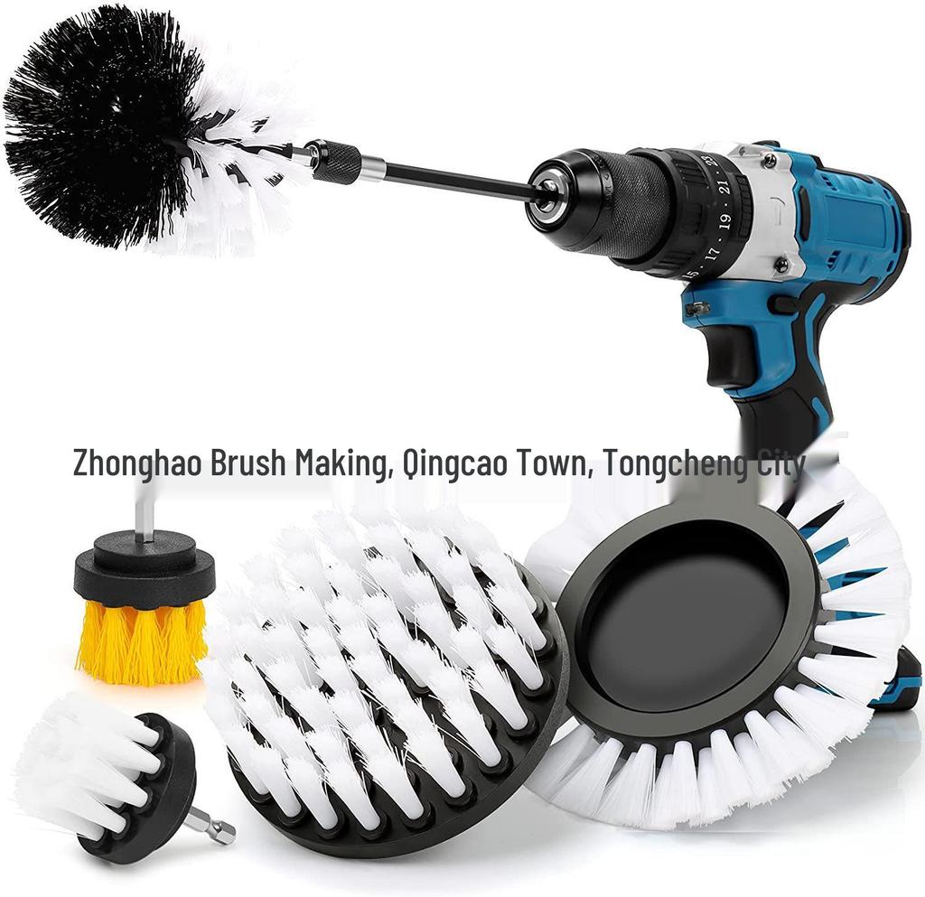 Six-Piece Electric Drill Brush Set for Home and Car Cleaning