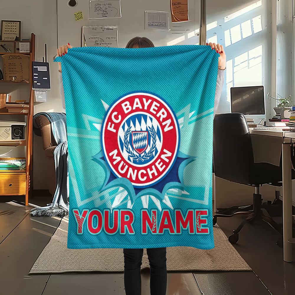 Custom Name Bayern München Flannel Blanket, High Quality Comfortable for All Seasons, Home Decor, Warmth and Comfort
