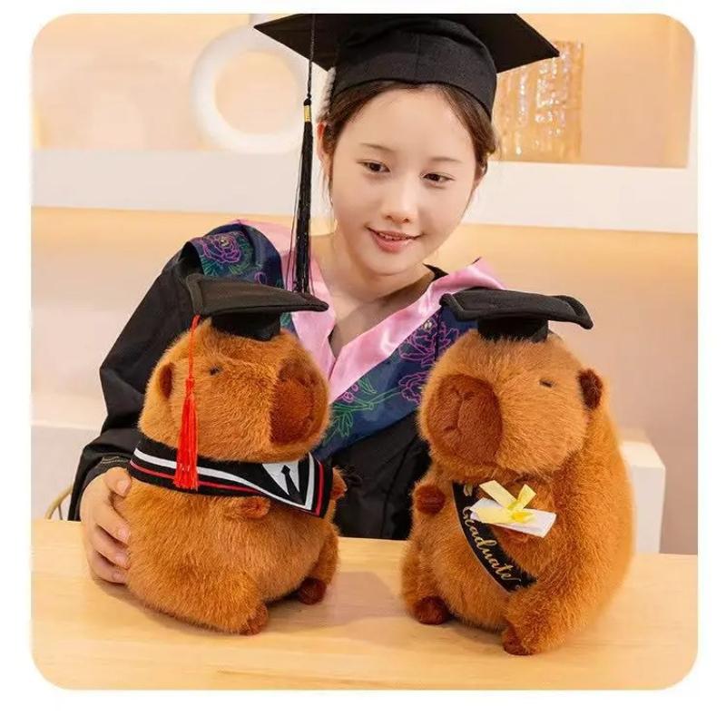 25cm Simulation New Graduation Doctoral Animal Doll Stuffed Plush Toy Cartoon Anime Cute Pillow Gift for Friends Fun Doll