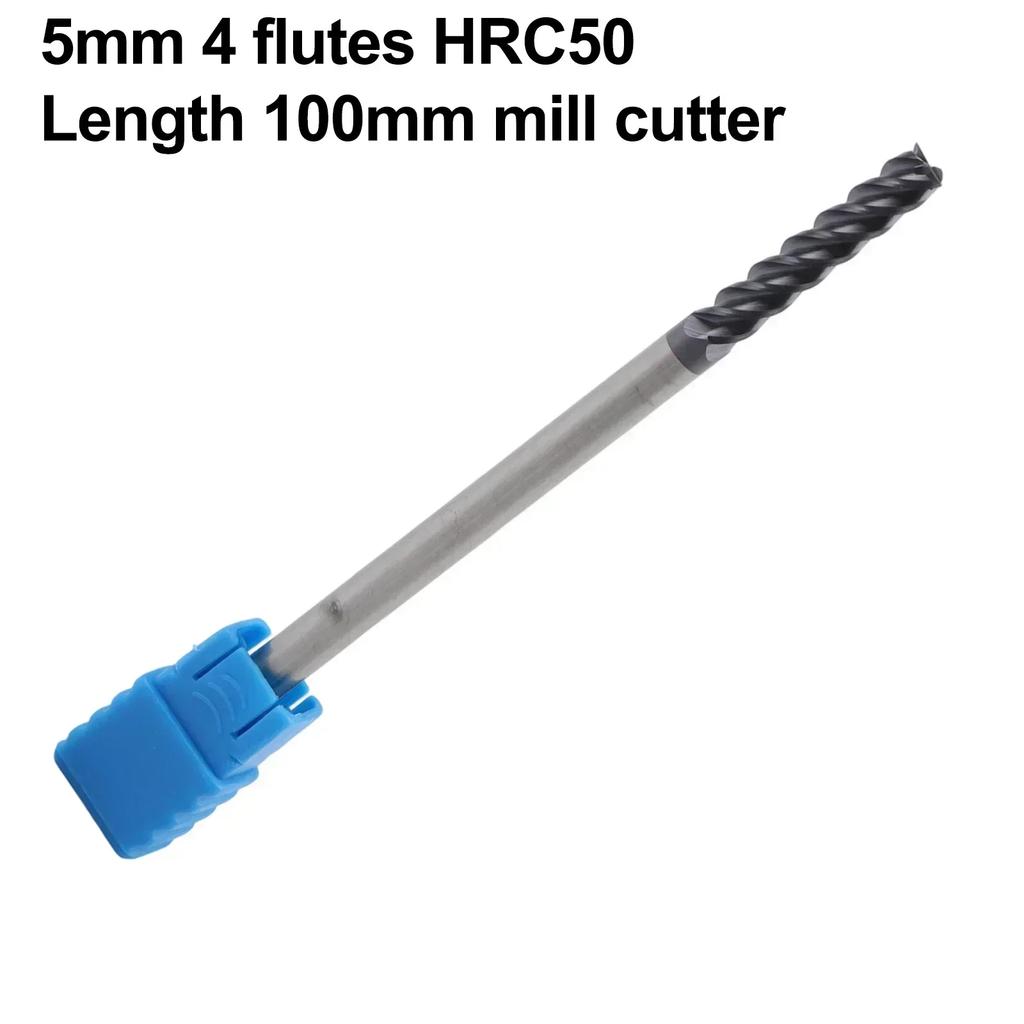 1 Stück 5x5Dx100 Extra Langer Schaft 100mm Schaftfräser CNC Fräser Werkzeug 4 Schneiden 5MM Für Elektrowerkzeug Zubehör