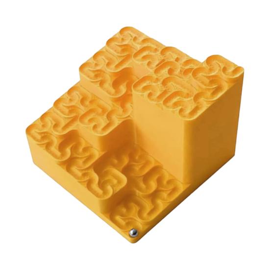 

3D Printed Hilbert Curve Marble Run Fractal Ball Track Endless Looping Fractal Maze with Steel жёлтый