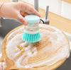 Push-Type Liquid-Filled Dishwashing Brush - Oil-Free, Gentle On Pots, Multi-Function Cleaning Tool