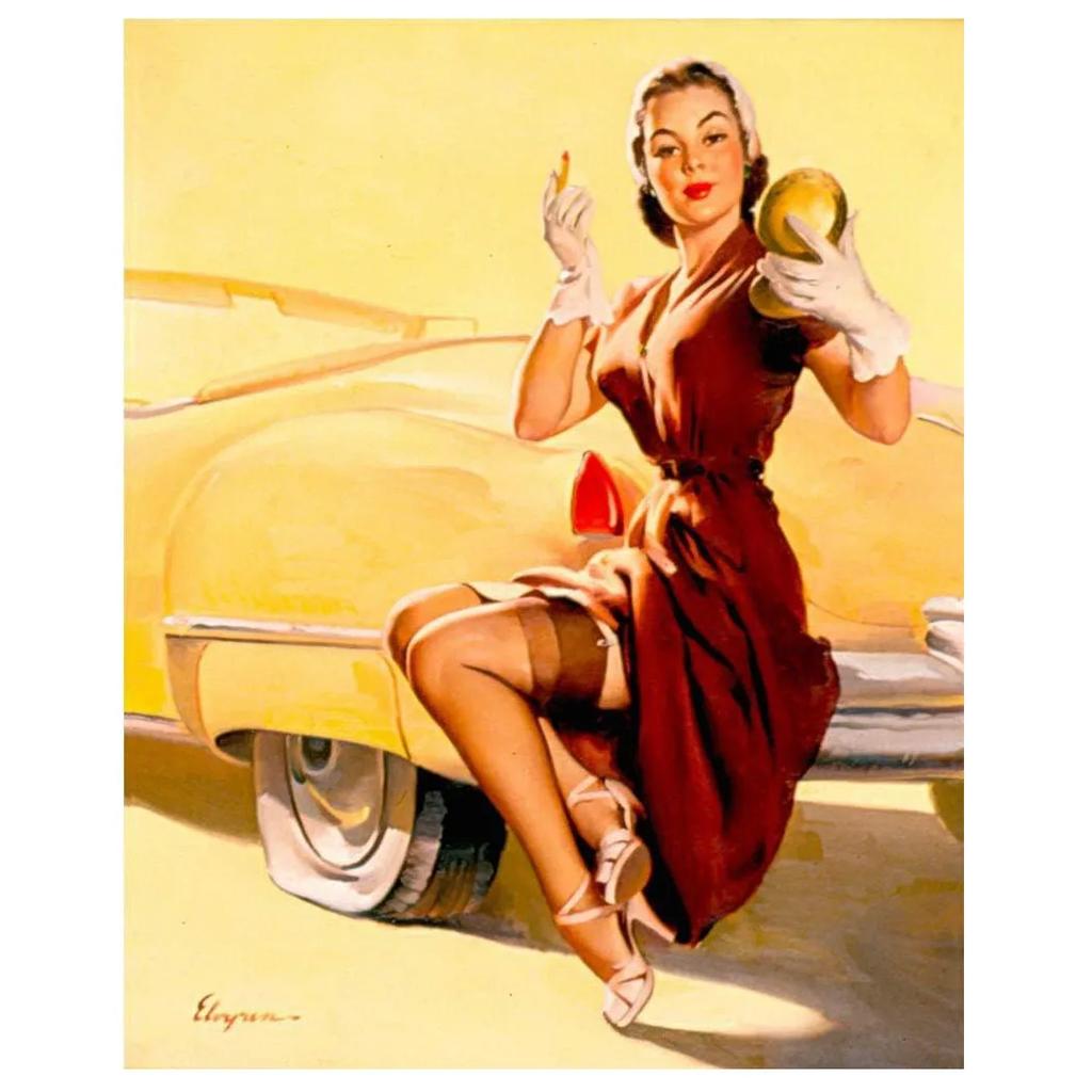 Metall Blechschilder Pinup Auto Mädchen Wanddekoration Plakette Vintage Kunst Poster Eisenmalerei für Man Cave Zuhause Café Garage Club Bar