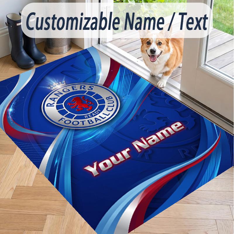 Custom Text Printed Rug Rangers FC Non Slip Floor Carpet For Home Room Decor