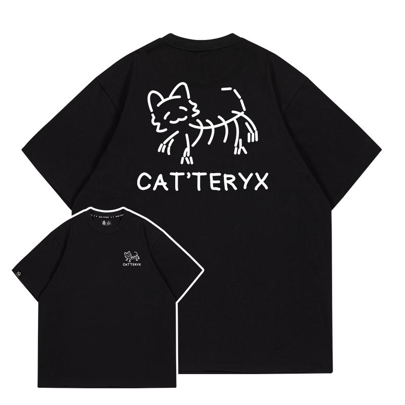 ZX The Original Cat and Dog Tshirt for Summer Men and Women Cute Cat Loose Shortsleeved Clothes Different Shortsleeved