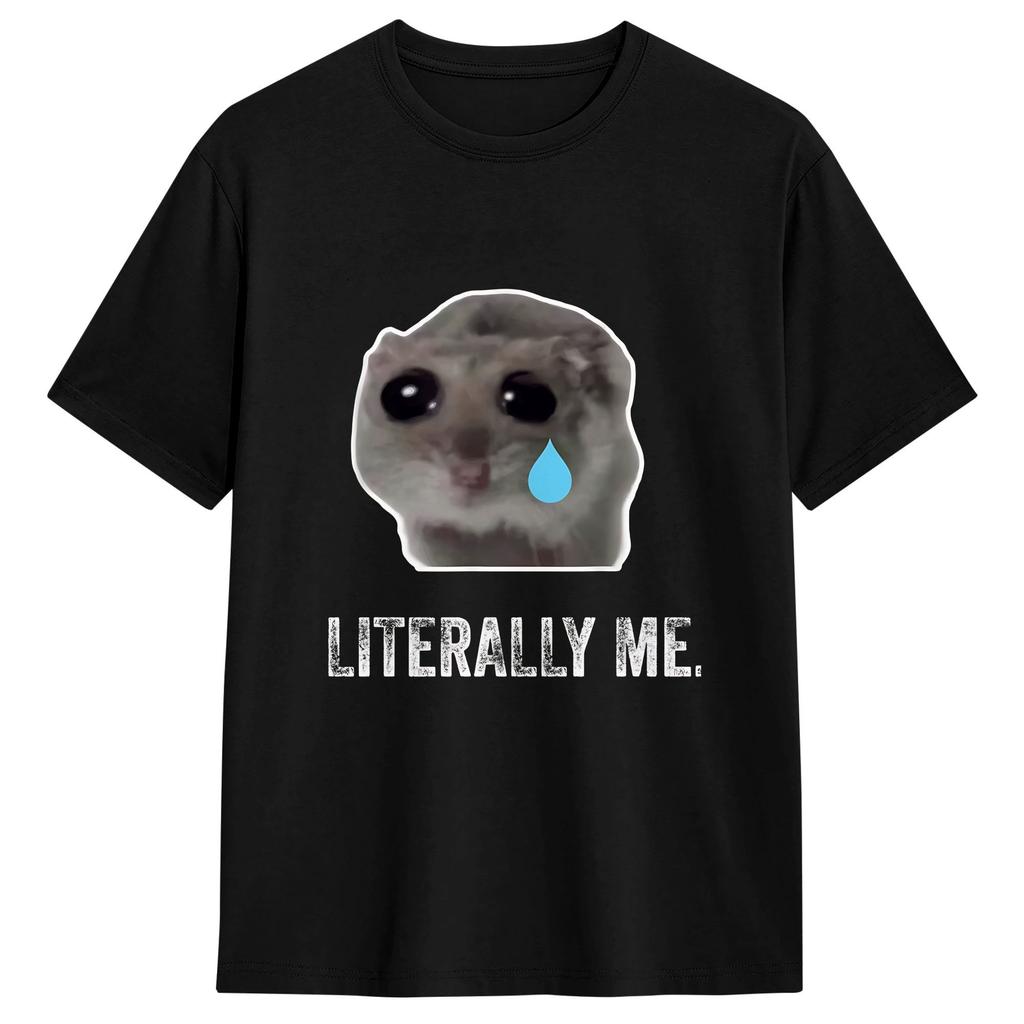 Unisexs Tshirts Cute Hamster Meme Hipster Pure Cotton Tee Shirt Short Sleeve T Shirt Round Neck Tops Party