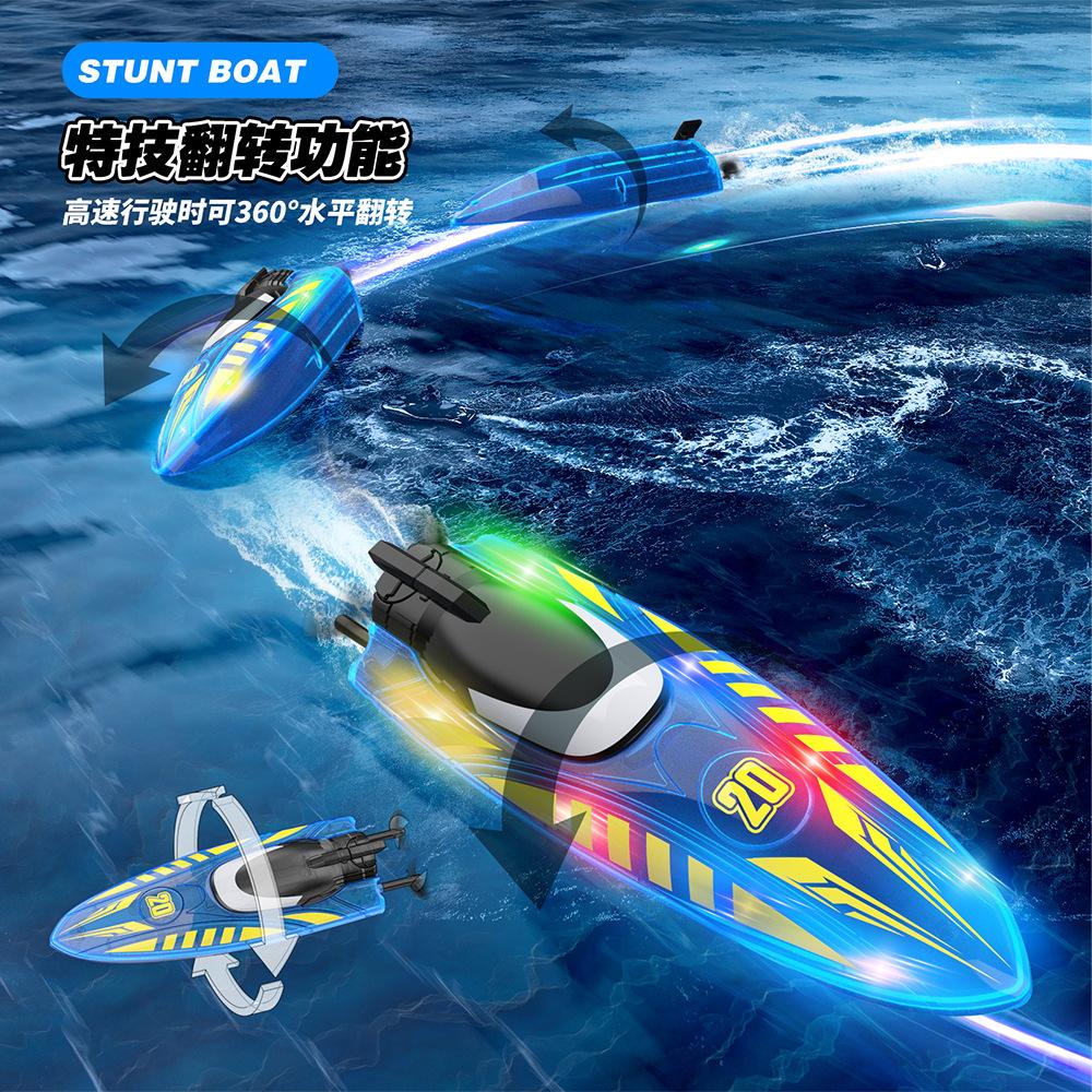 V777 2.4GHz Lighting Racing RC Boat 15KM/H With Transparent Cover & Bright LED Light Effect For Pool Toys