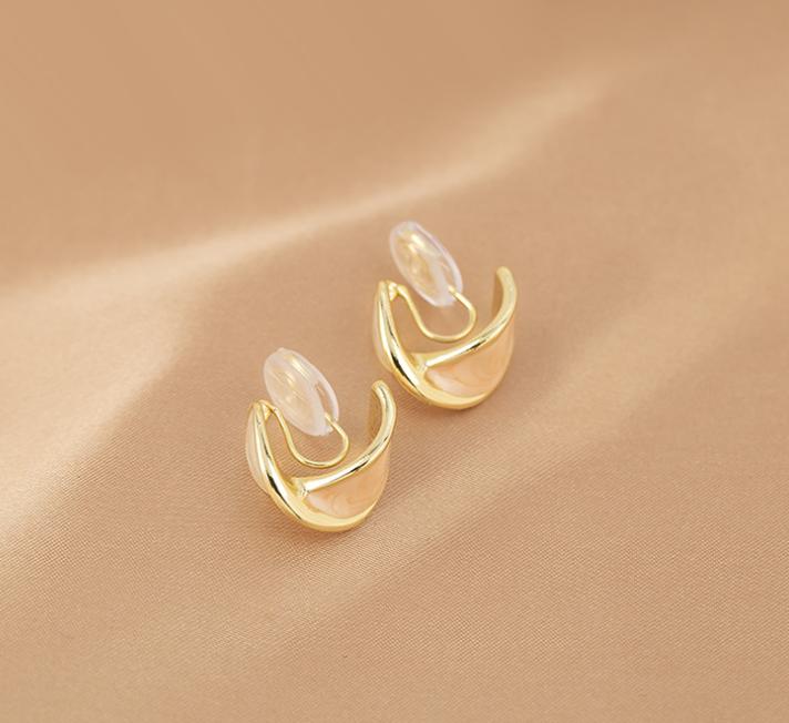 Simple Design Enamel Ring Without Pierced Mosquito Coil Ear Clip