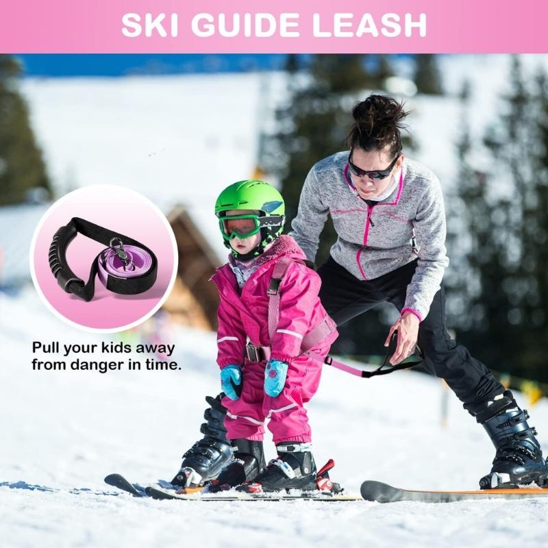 Integrated 15L Backpack Design Ski Training Harness Belt For Kids With Adjustable Straps And Easy Clip System