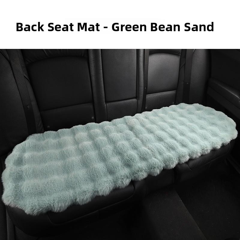 Heated Car Cushion Winter Warm Comfortable Bubble Velvet Simulation Rabbit Fur Car Pad 5 Seats Non-Backrest