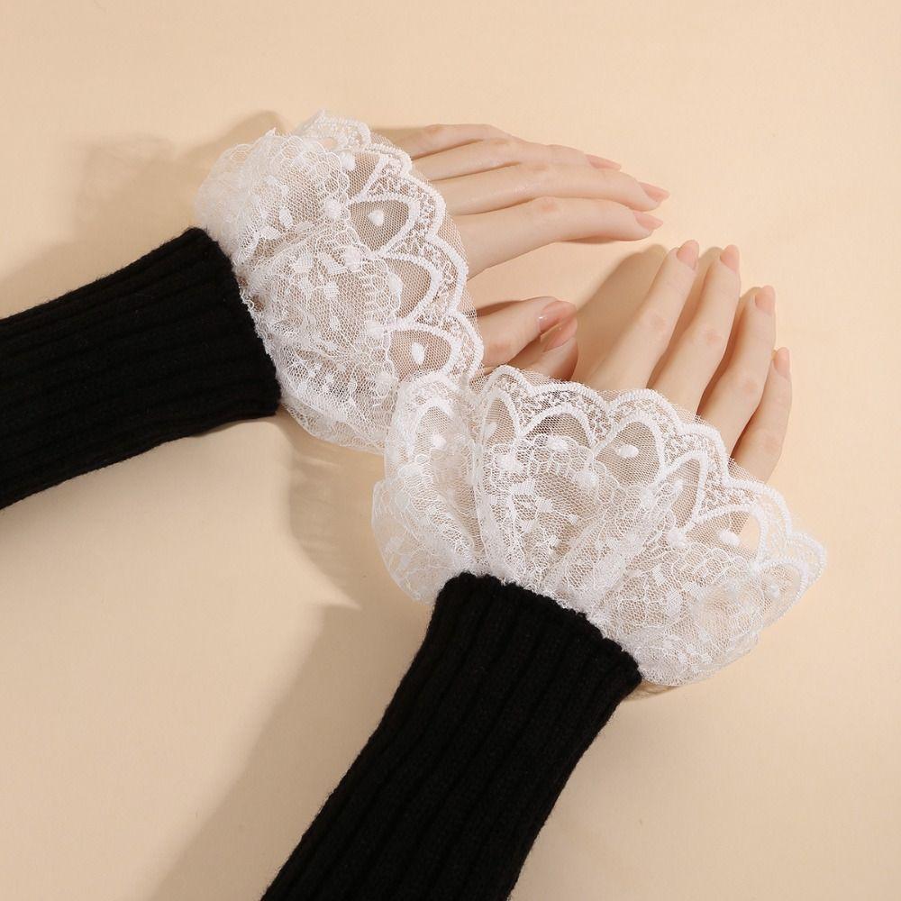 Comfortable Fake Sleeves Cuffs Lace Ruffled Wrist Lace Cuff Elegant Wrist Cuff Stage Performance