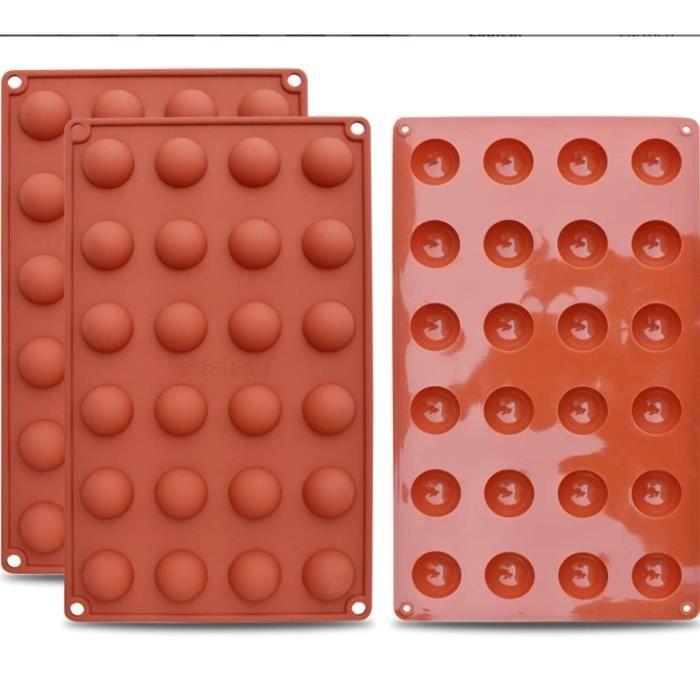 Mini Moule En Silicone Semi-sphérique À 24 Cavités, 3 Moules Pour La Fabrication De Chocolat, Gâteaux, Gelée, Mousse À Dôme