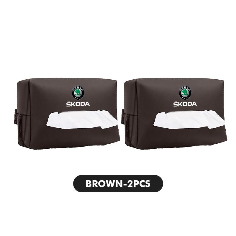 VIJT4 Car Tissue Box Cover Seat Back Hanging Type Tissue Storage Case For Skoda S Kodiaq Octavia 2 3 Yeti Karoq Rapid Fabia VII VRS