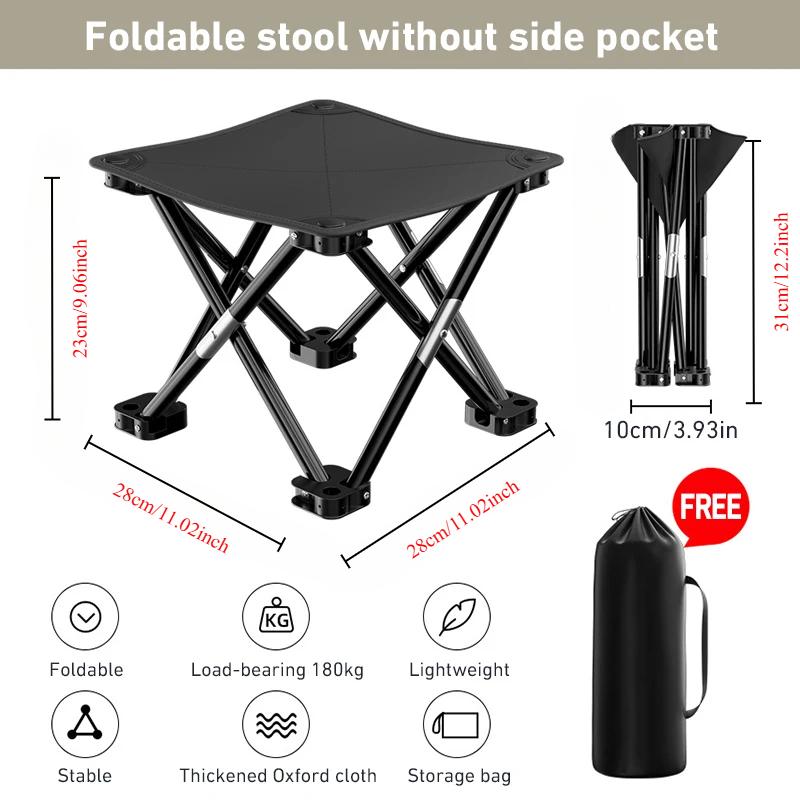 Outdoor Foldable Chair Camping Chair with Organizer Bag Picnic Oxford Cloth Chairs Portable Beach Fishing Chairs Outdoor Chair