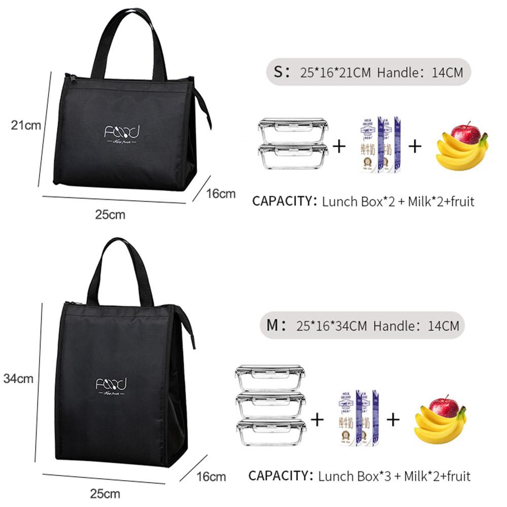 Travel Hand Zip Office Thermal Insulated Handbags Lunch Bags Cooler Bags Picnic Bag Food Tote