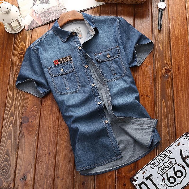 Denim Shirt Short Sleeve Shirt 